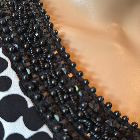 Embellished White dress black polka Dots XL Tiana B Scoop Neck Shift Preowned - Picture 7 of 10